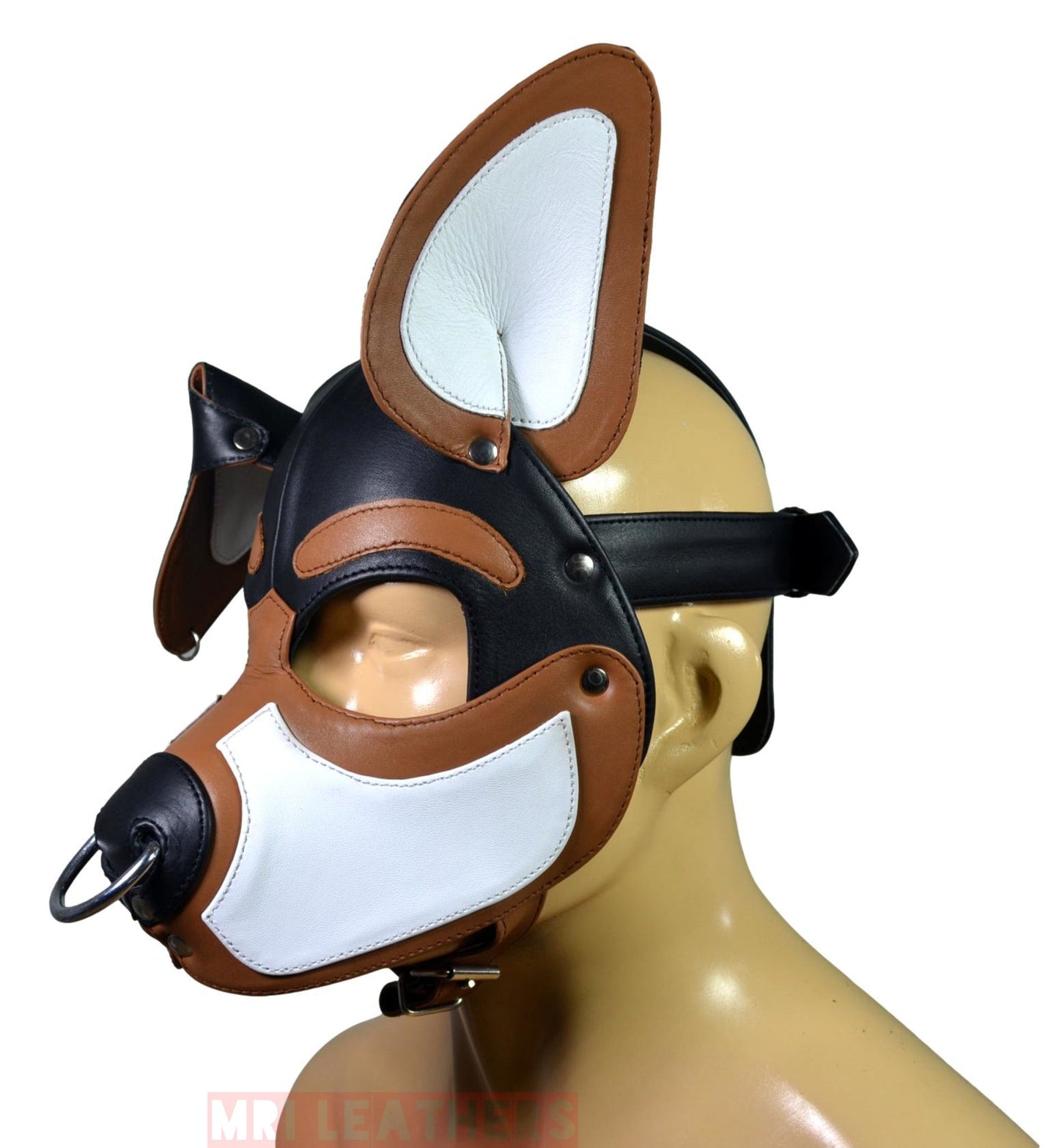 Leather Puppy Mask Hood Human puppy Floppy Ears - MRI Leathers