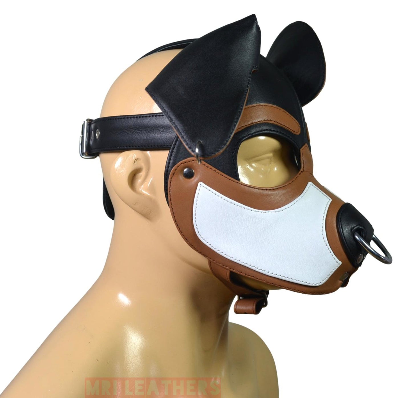 Leather Puppy Mask Hood Human puppy Floppy Ears - MRI Leathers