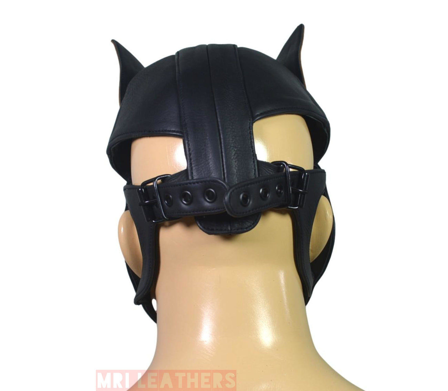 Leather Puppy Mask Hood removable muzzle - MRI Leathers