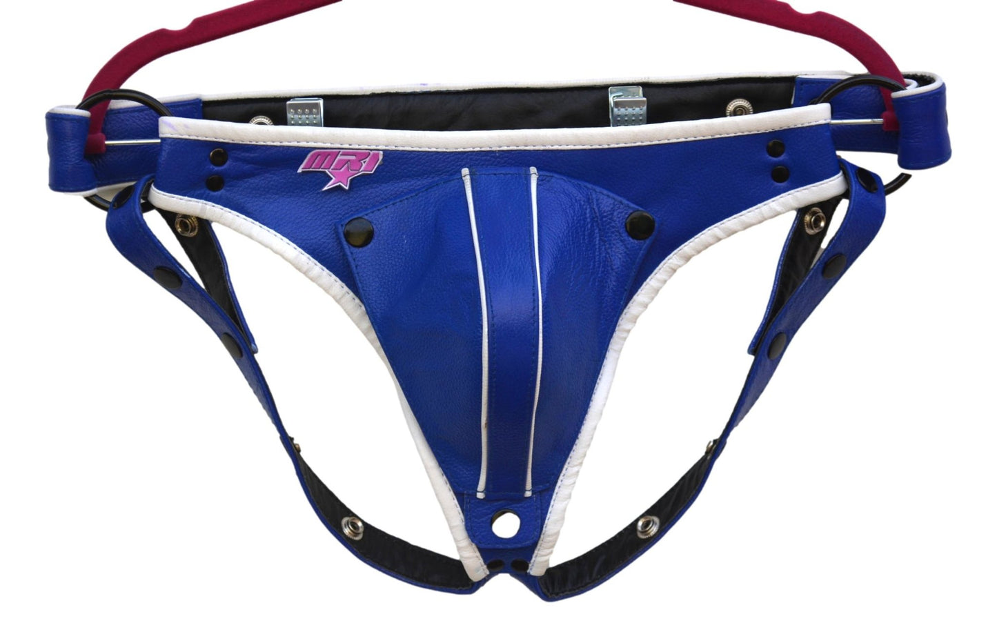 Men Blue Leather Jock Strap, Men's Posing Pouch,Thong,G-String,Fetish,Gay,Sexy,Leather Underwear - MRI Leathers