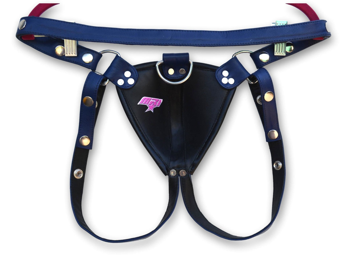 Men Blue Leather Jock Strap, Men's Posing Pouch,Thong,G-String,Fetish,Gay,Sexy,Leather Underwear - MRI Leathers