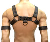Men Leather Harness Body Chest Bulldog harness adjustable chest - MRI Leathers