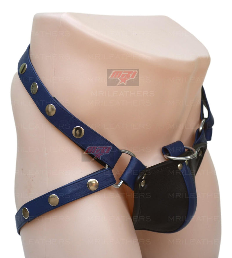 Men Leather Jockstrap -jock -thong removable pouch, lined with soft leather - MRI Leathers