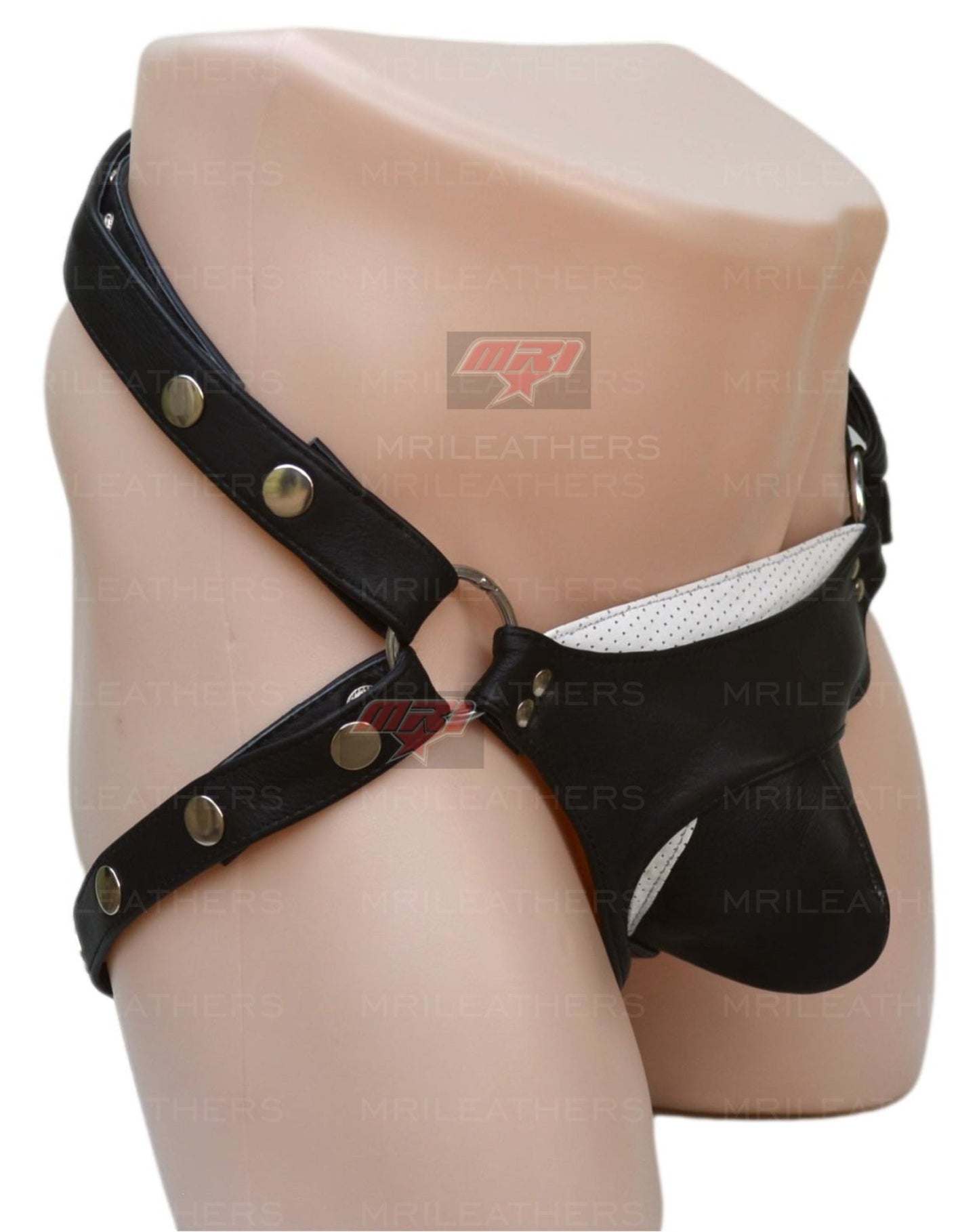 Men Leather Jockstrap -jock -thong removable pouch, lined with soft leather - MRI Leathers