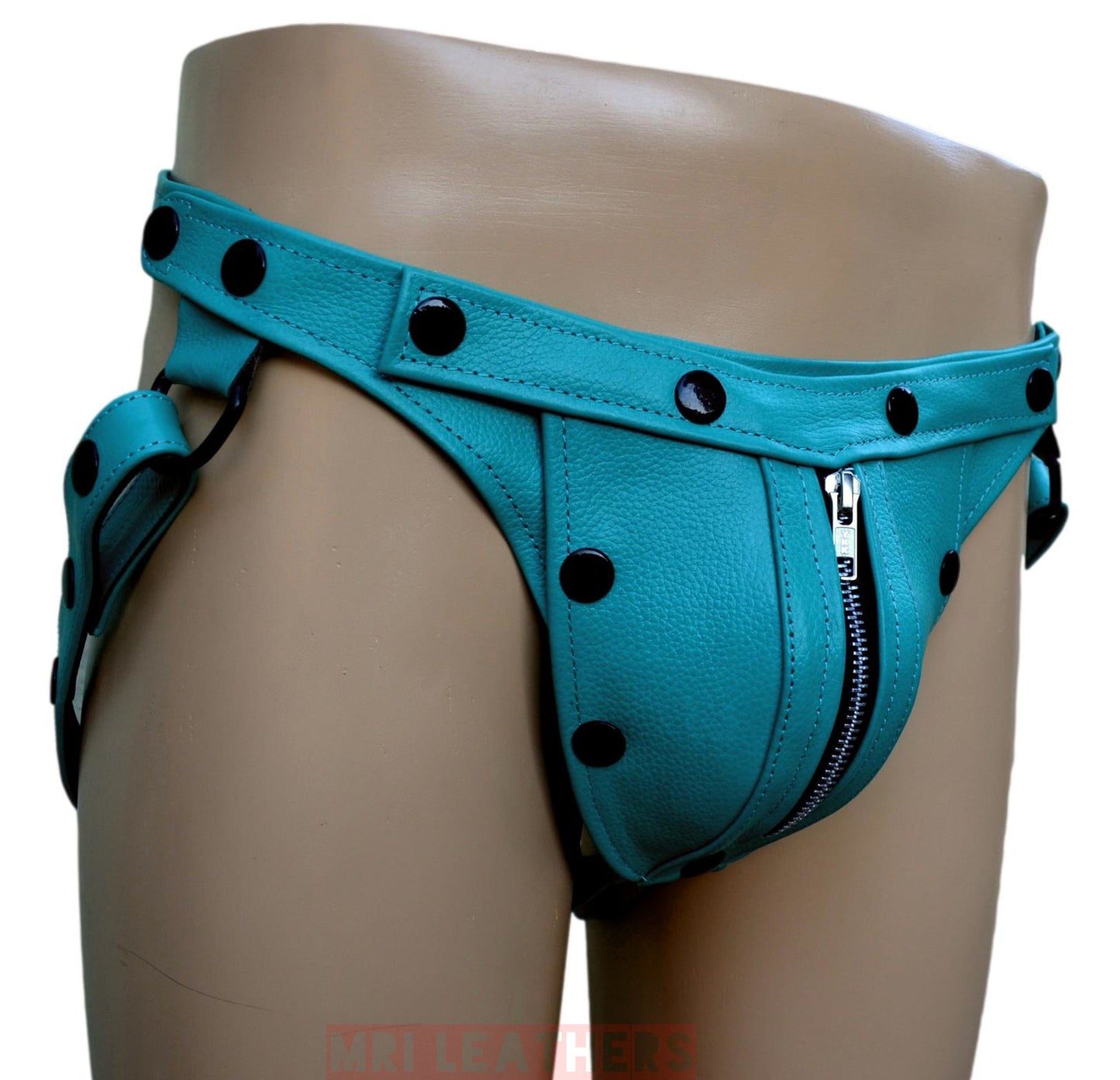 Men Leather Jockstrap jock Thong removable pouch Lined with soft leather - MRI Leathers