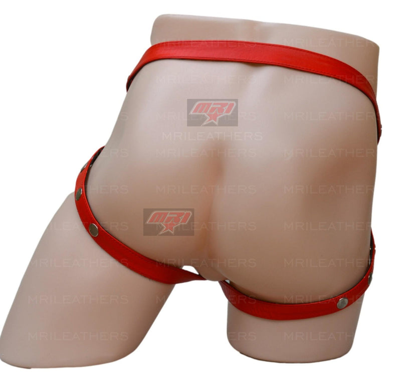 Men Leather Jockstrap -jock -thong removable pouch, lined with soft  leather
