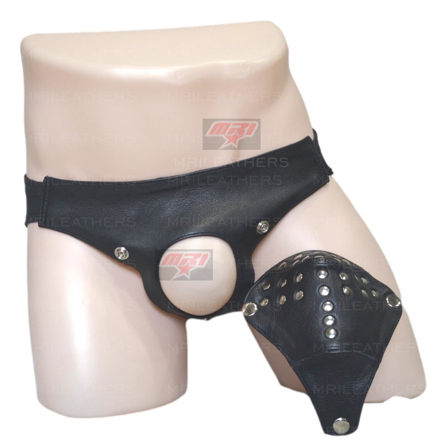 Men Leather Jockstrap -jock -thong removable pouch, lined with soft leather - MRI Leathers