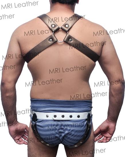 Men Leather Restrain Chest Harness Strap Belts Clubwear Costume Fancy. - MRI Leathers
