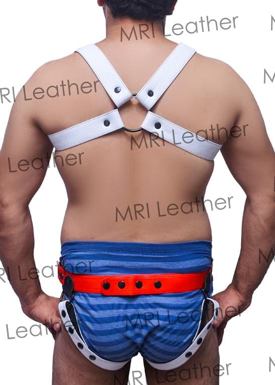 Men Leather Restrain Chest Harness Strap Belts Clubwear Costume Fancy. - MRI Leathers