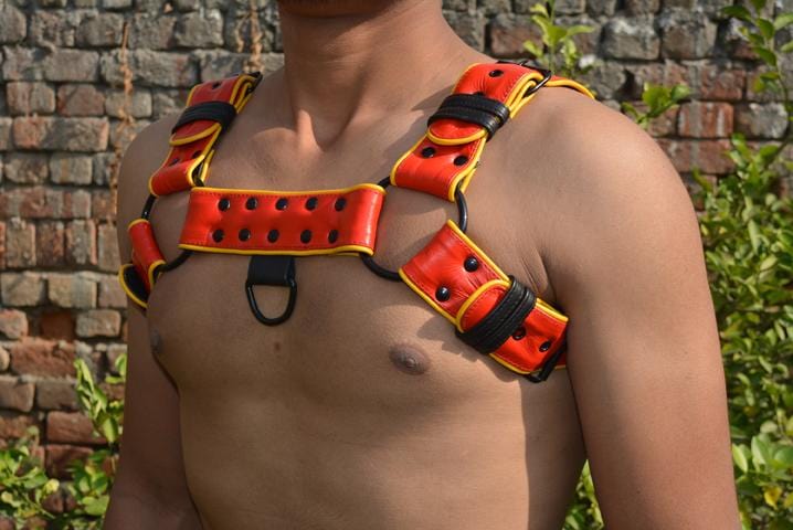 Men Leather Restrain Chest Harness Strap Belts Clubwear Costume Fancy. - MRI Leathers