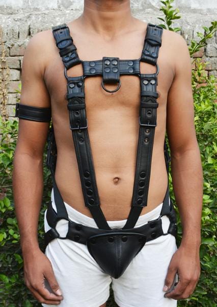 Men Leather Restrain Chest Harness Strap Belts Clubwear Costume Fancy. - MRI Leathers