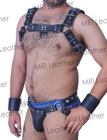Men Leather Restrain Chest Harness Strap Belts Clubwear Costume Fancy. - MRI Leathers