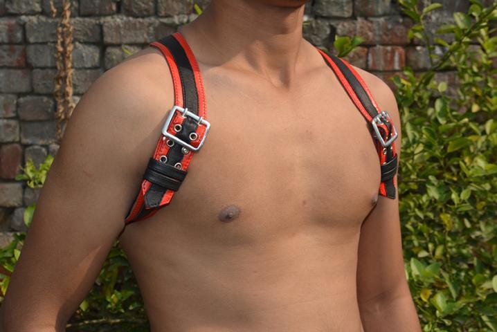 Men Leather Restrain Chest Harness Strap Belts Clubwear Costume Fancy. - MRI Leathers