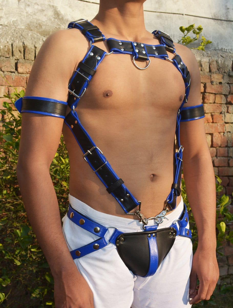 Men Leather Restrain Chest Harness Strap Belts Clubwear Costume Fancy - MRI Leathers