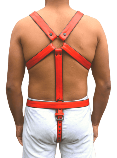 Men Leather Restrain Chest Harness Strap full body harness Belts Clubwear Costume Fancy - MRI Leathers