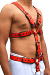 Men Leather Restrain Chest Harness Strap full body harness Belts Clubwear Costume Fancy - MRI Leathers