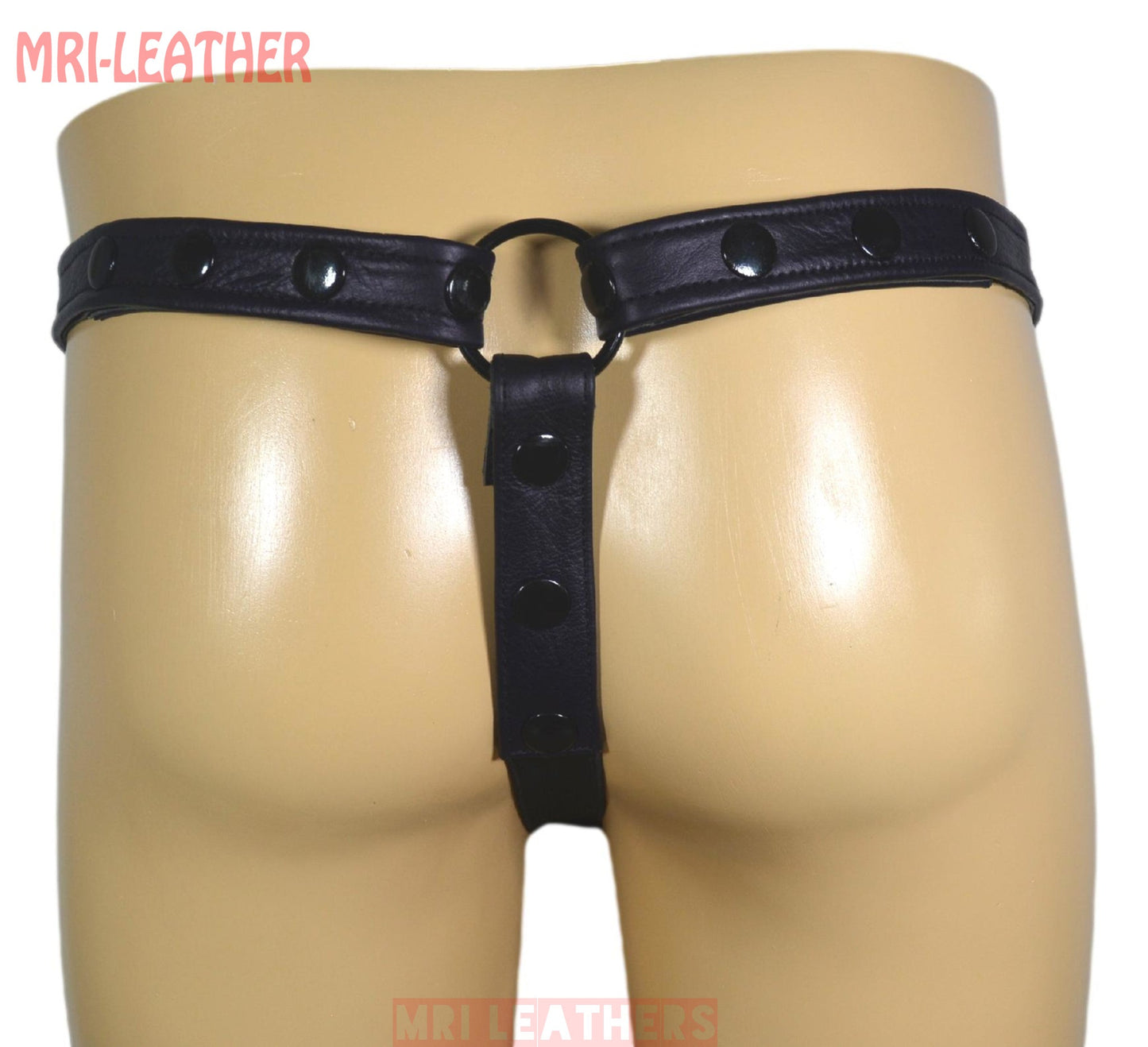 Men Leather Thong adjustable remove able pouch Tow tone purple leather with zipper - MRI Leathers