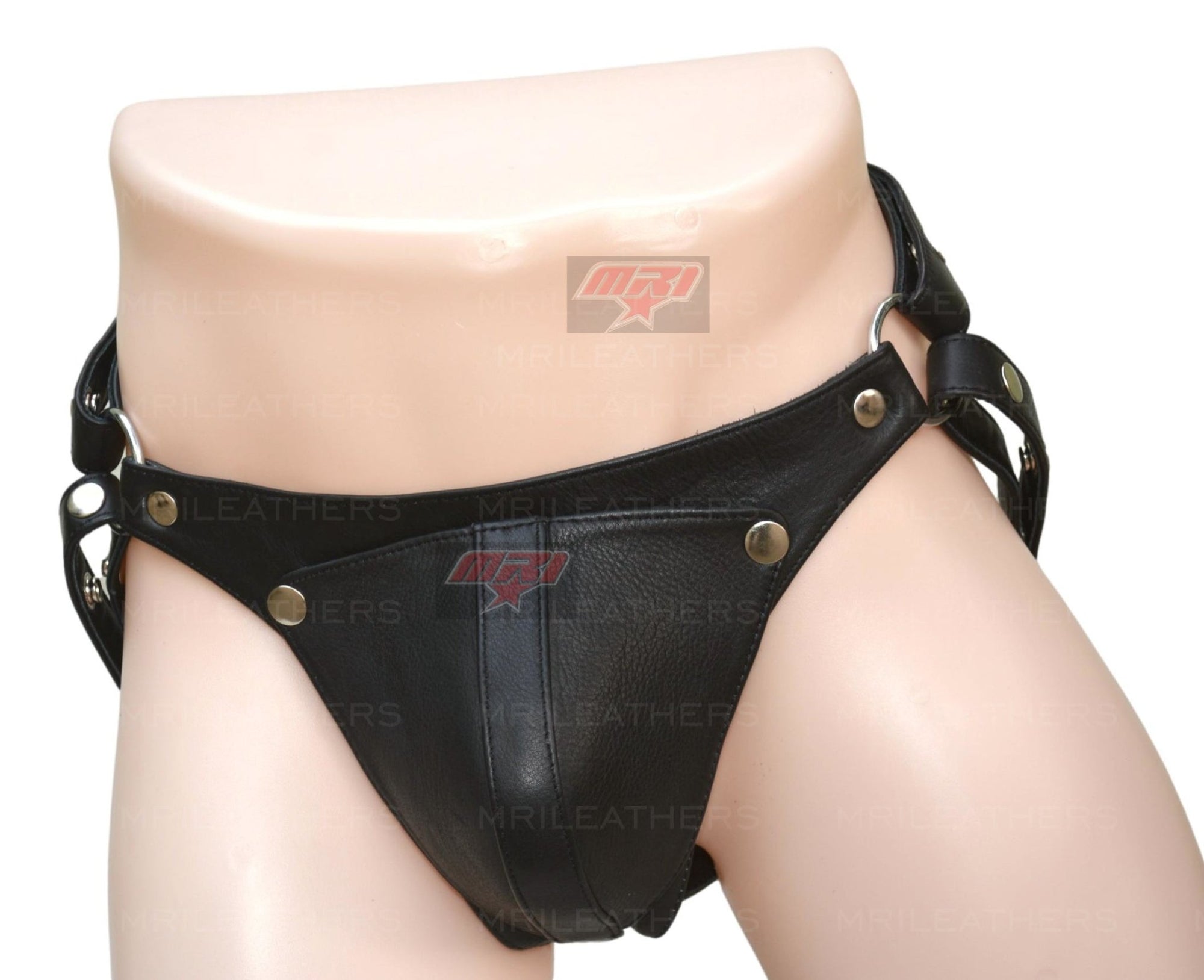 Men Leather thong- removable pouch - MRI Leathers