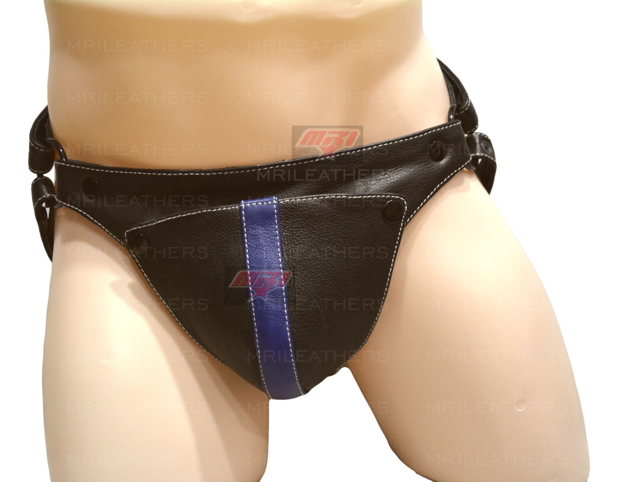 Men Leather thong- removable pouch - MRI Leathers