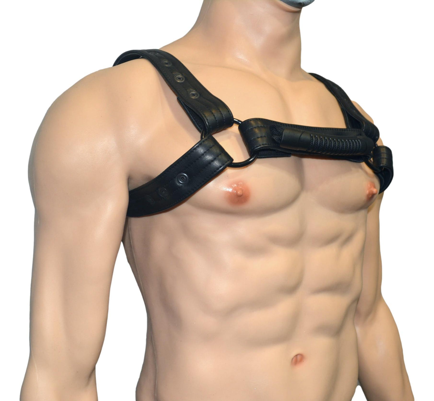 Mens Leather Handler Harness Body Chest Bulldog harness - MRI Leathers