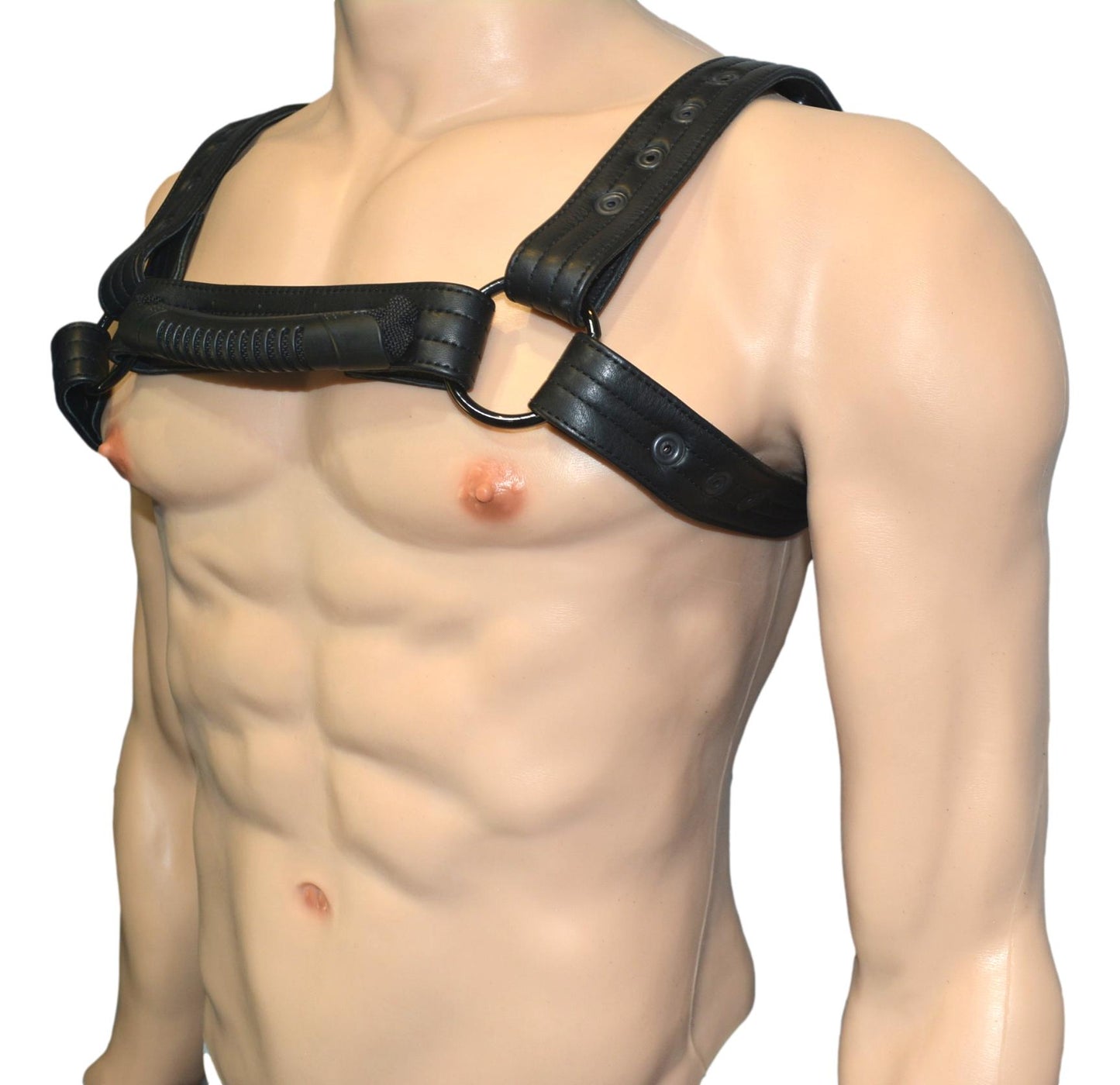 Mens Leather Handler Harness Body Chest Bulldog harness - MRI Leathers