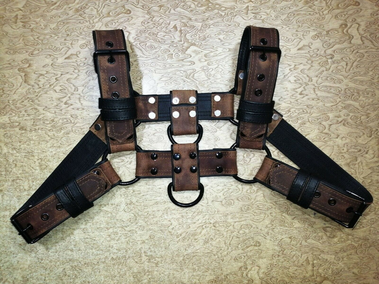 Mens Leather Harness Body Chest Bulldog harness