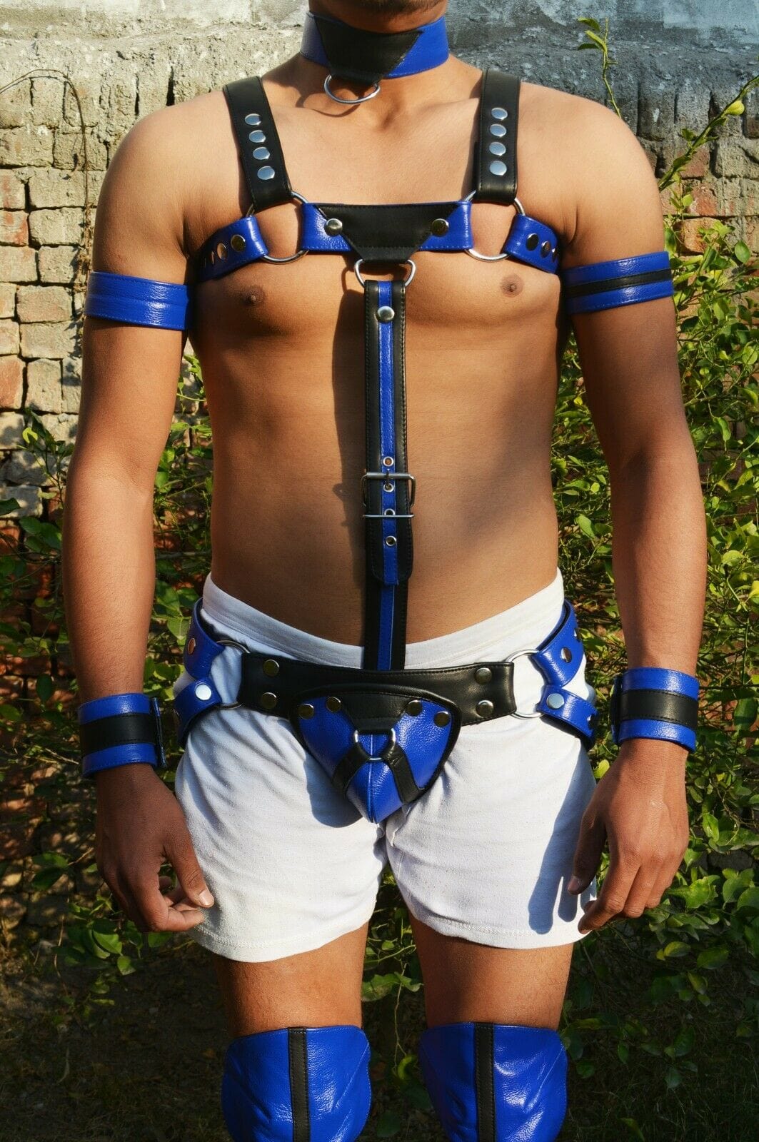 male soft leather body chest bodysuit harness belt night clubwear costume