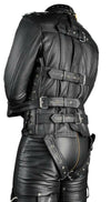 MEN'S REAL LEATHER STRAITJACKET LEATHER LINING STRAITJACKET HEAVY DUTY JACKET - MRI Leathers