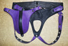 Mens Underwear Leather-Like Cod Piece Thong Jock Purple New, Black, All Sizes - MRI Leathers