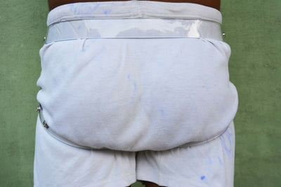 Mens Underwear PVC Transparent -Like Cod Piece Thong Jock w/ blue, Black - MRI Leathers