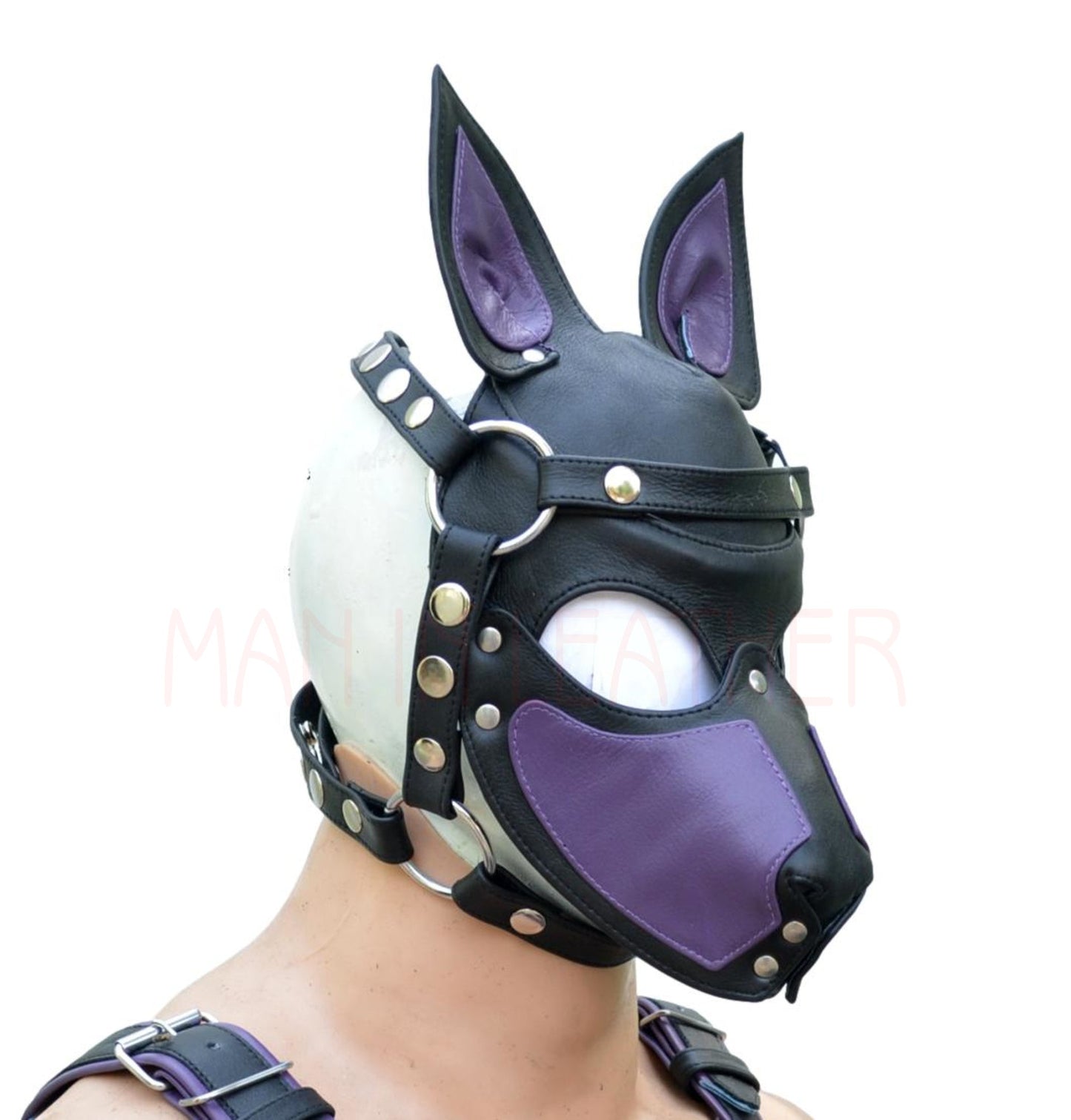 Puppy Mask Head Harness PUP Men Head HARNESS Dog Puppy Gimp Mask Bondage BDSM Cosplay - MRI Leathers