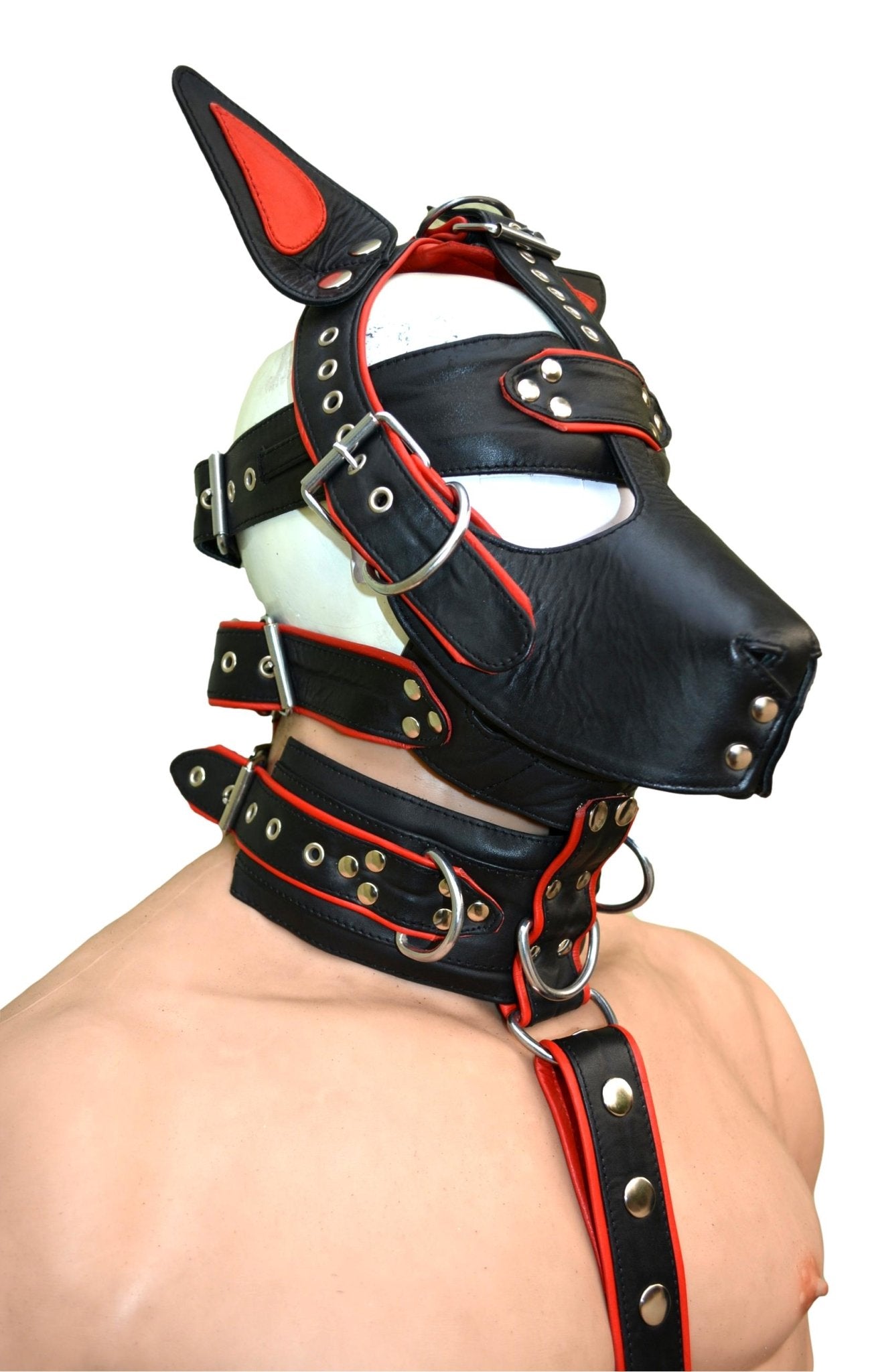 Puppy Mask Head Harness puppy mask PUP Men Muzzle HARNESS Dog Puppy Gimp Mask Bondage BDSM Cosplay - MRI Leathers