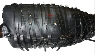 Sleep Sack mummy Gimp Bag Straight Jacket Leather Restraint Straps Bondage - MRI Leathers