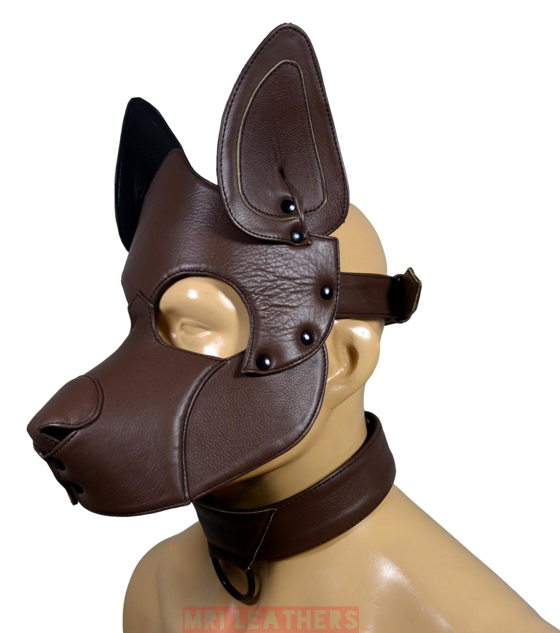 Stitch Leather Pup Mask - MRI Leathers