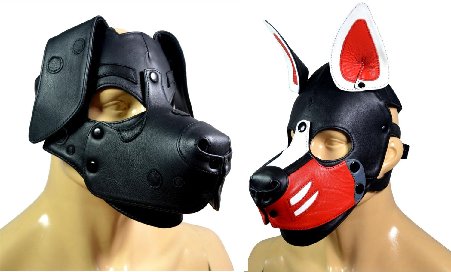 Leather puppu mask hood