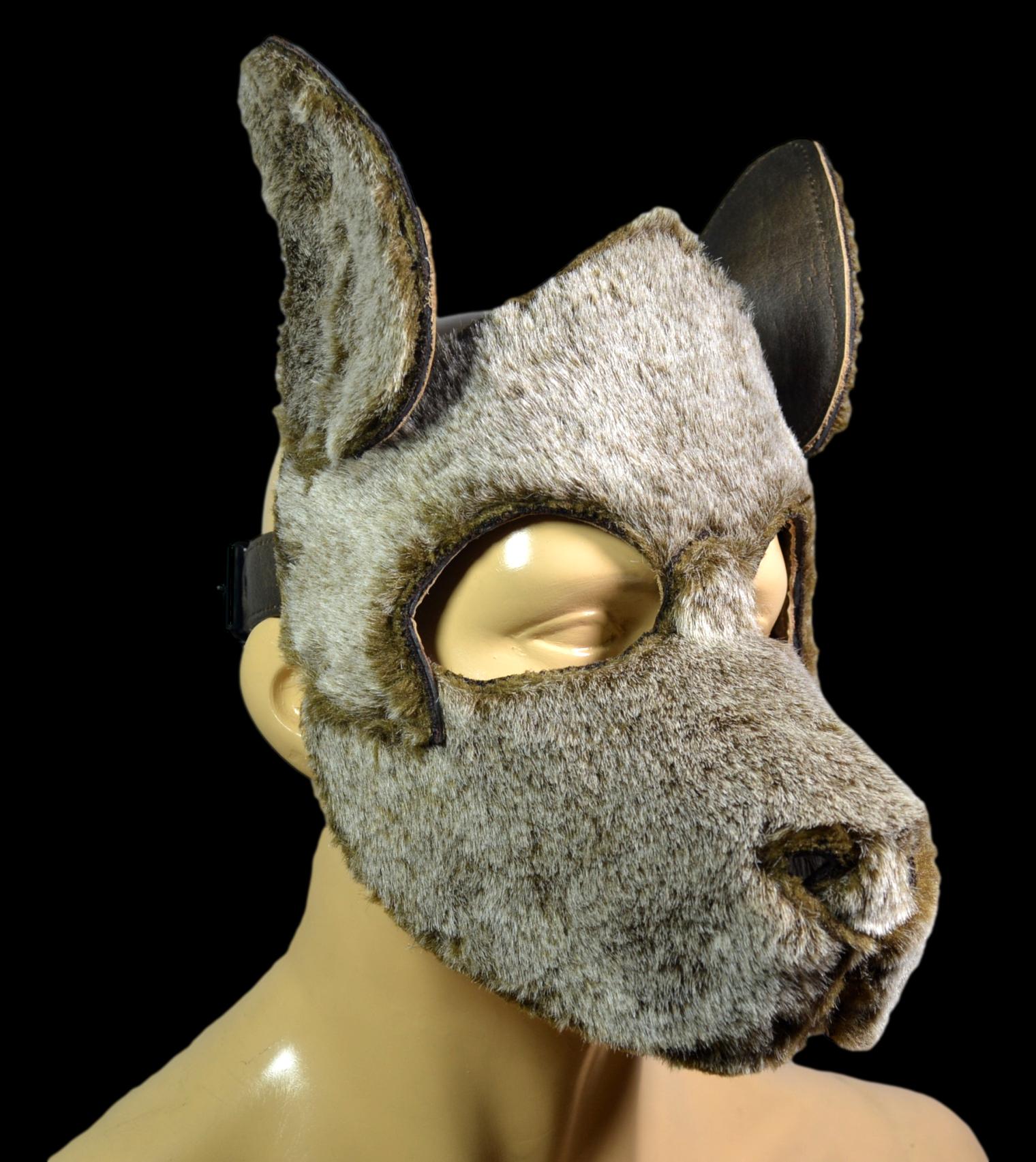 Fur dog mask for adult costume petplay puppyplay furry pup hood Furry ...