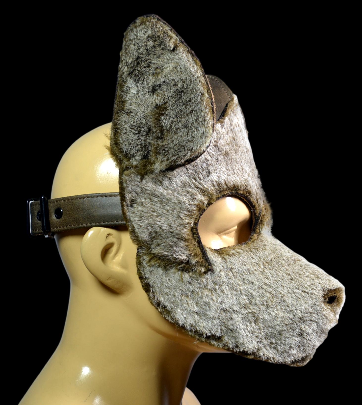 Fur dog mask for adult costume petplay puppyplay furry pup hood Furry ...