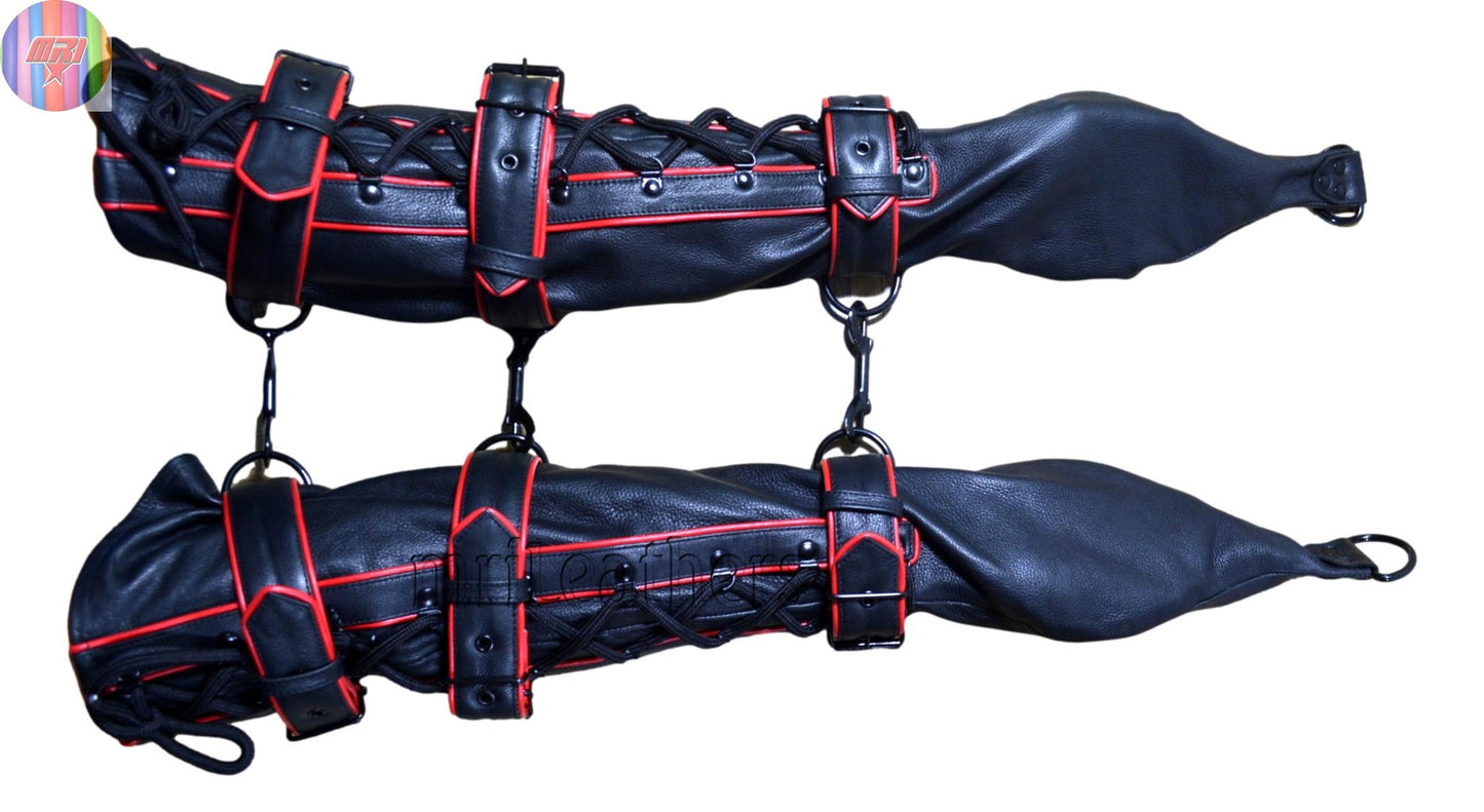 Leather Arm binder Arm Binder gloves bondage For Men women - MRI Leathers