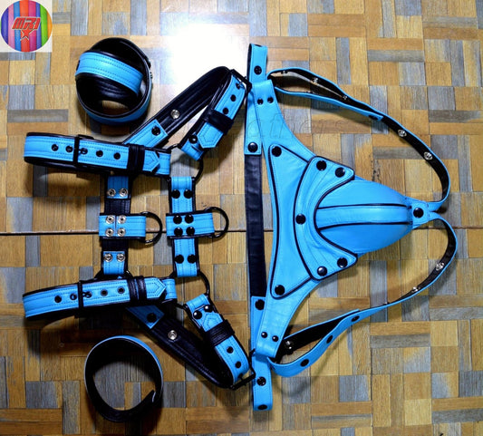 Men Harness Leather Harness Adjustable Buckle Body Chest Harness Costume - MRI Leathers