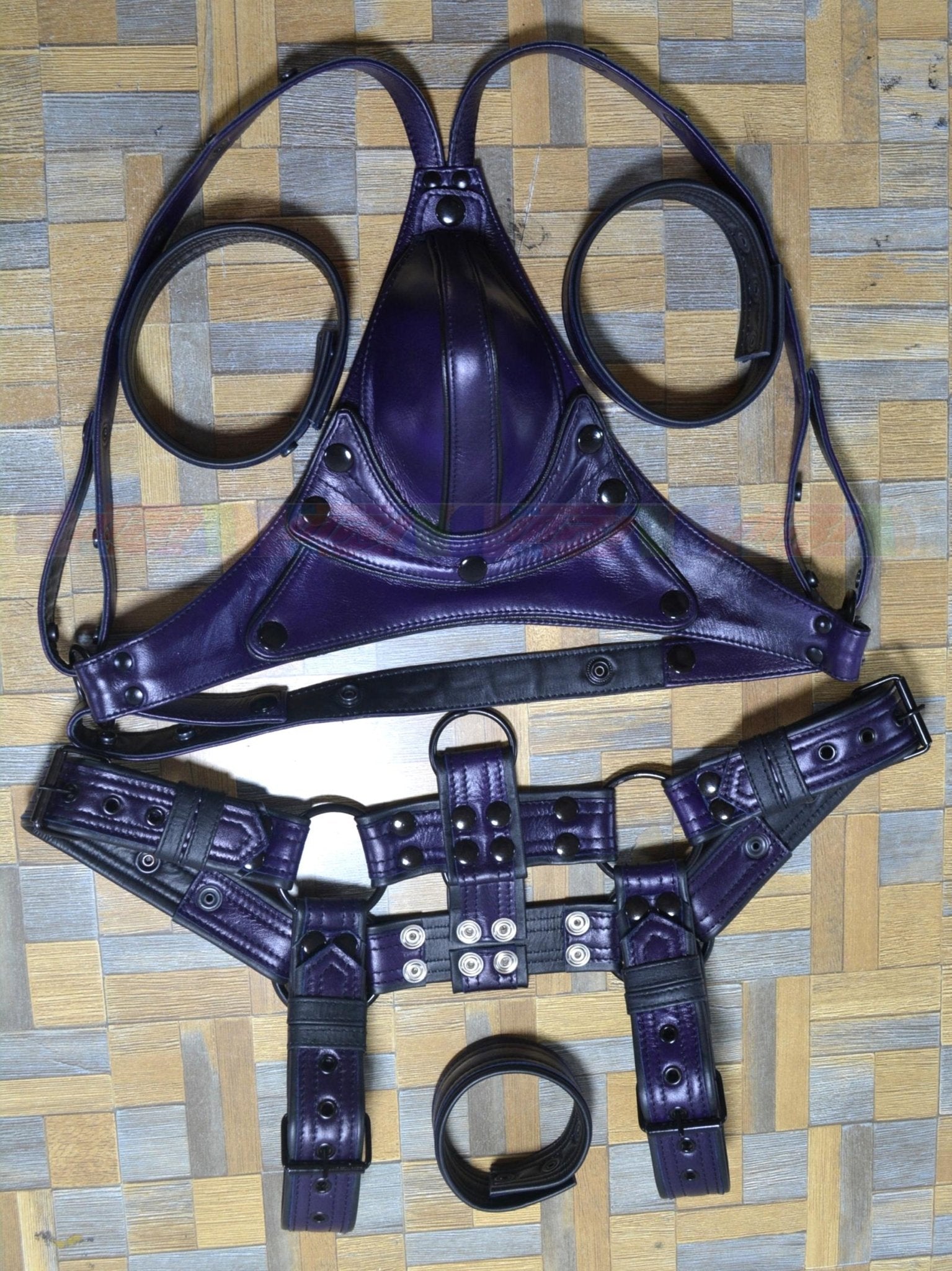 Men Harness Leather Harness Adjustable Buckle Body Chest Harness Costume - MRI Leathers