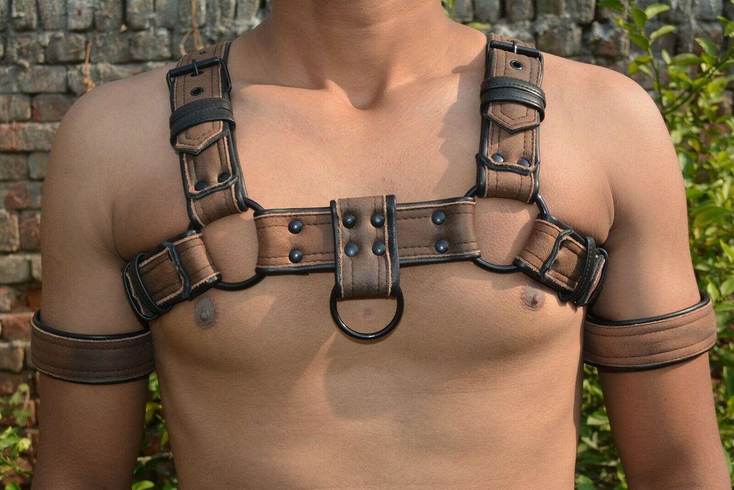 Men's Male Soft Leather Body Chest Harness Belt Night Clubwear Costume jockstraps - MRI Leathers