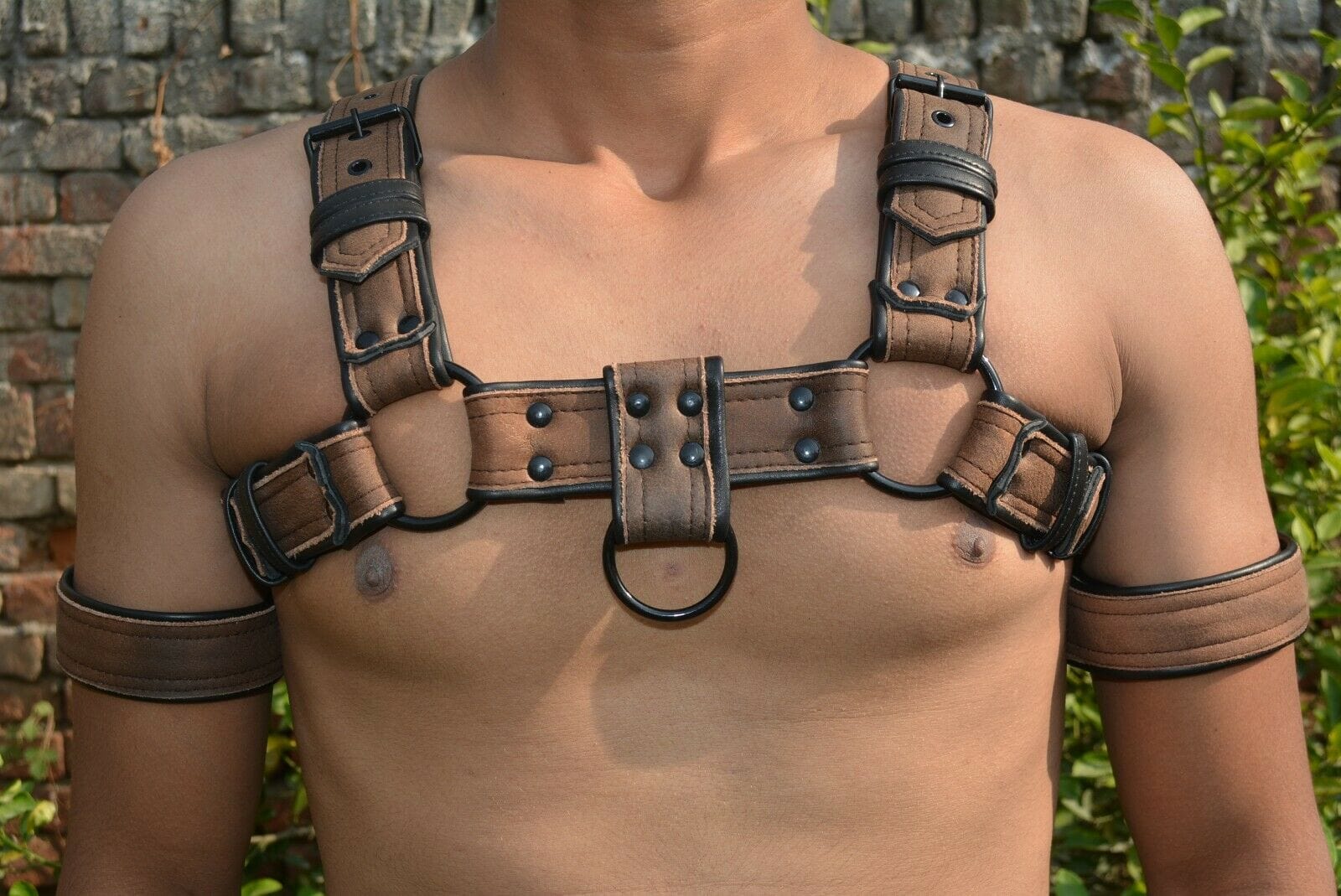 Men's Male Soft Leather Body Chest Harness Belt Night Clubwear Costume jockstraps - MRI Leathers