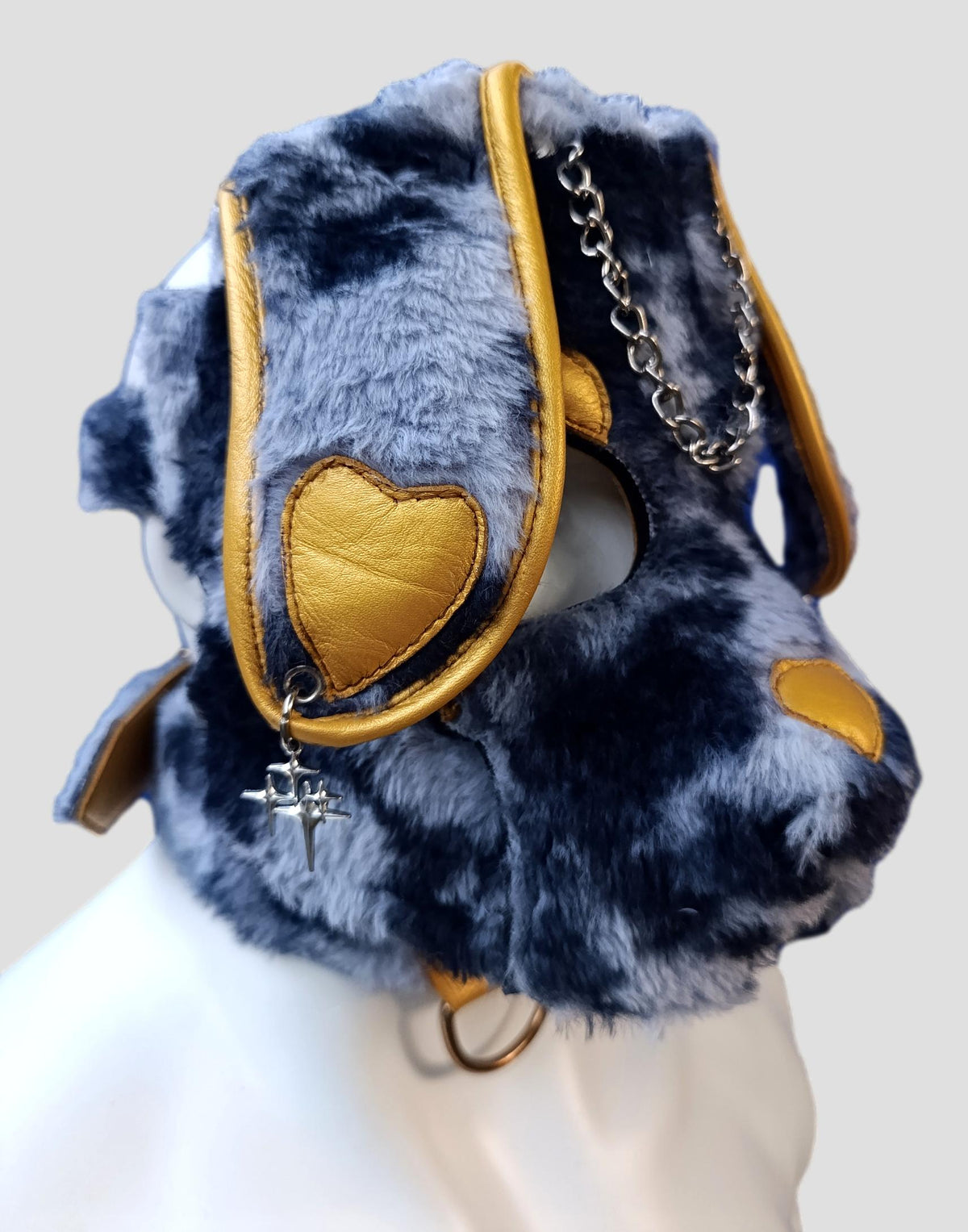Leather & Fur Puppy Hood | Furry Pup Hood | Handmade Custom Hood