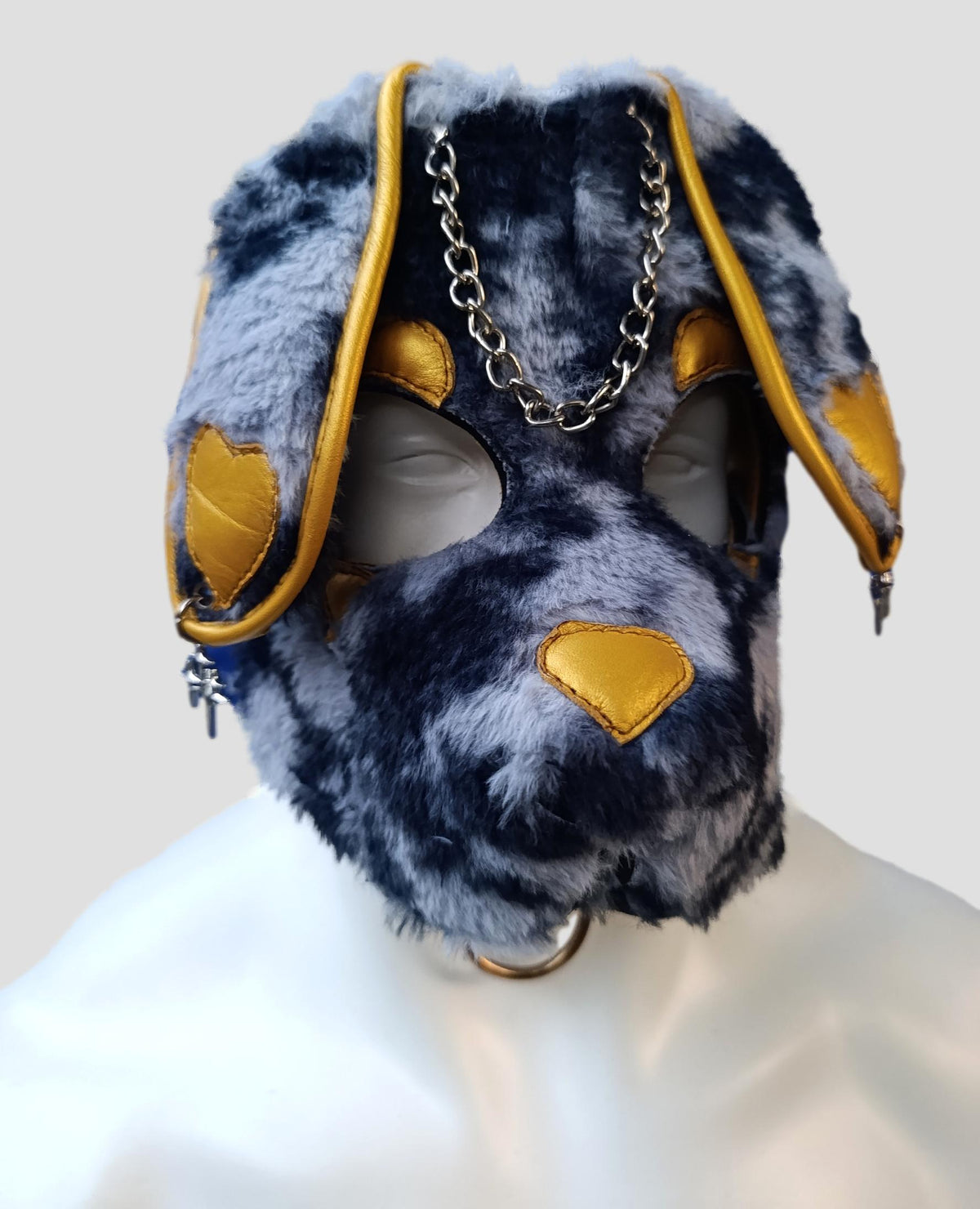 Leather & Fur Puppy Hood | Furry Pup Hood | Handmade Custom Hood