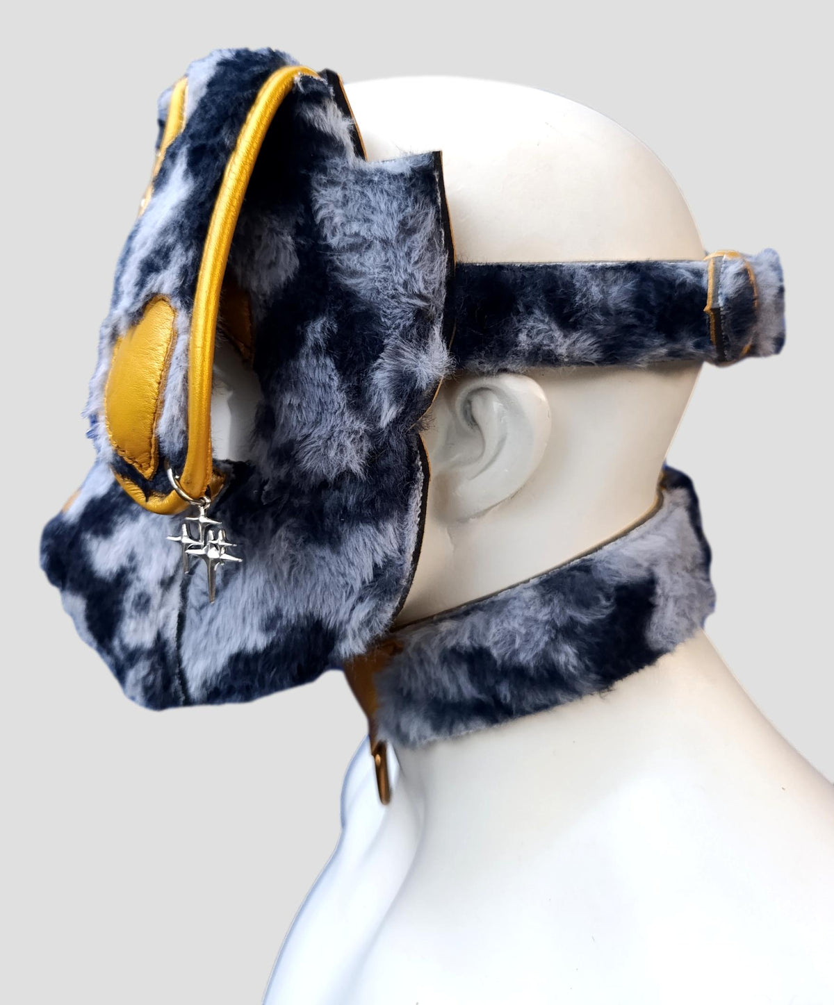 Leather & Fur Puppy Hood | Furry Pup Hood | Handmade Custom Hood