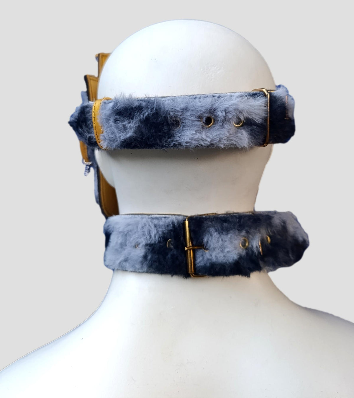 Leather & Fur Puppy Hood | Furry Pup Hood | Handmade Custom Hood