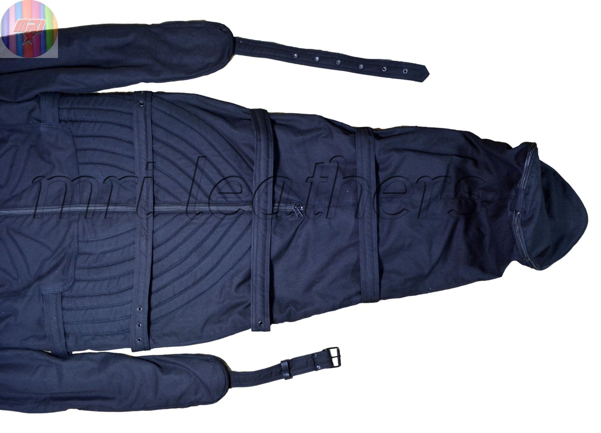 Sleep sack Pink Black Textile – Fully Enclosed Soft Bondage Body Bag with Buckles and Zippers | Restriction Sleep Sack by MRI Leather - MRI Leathers
