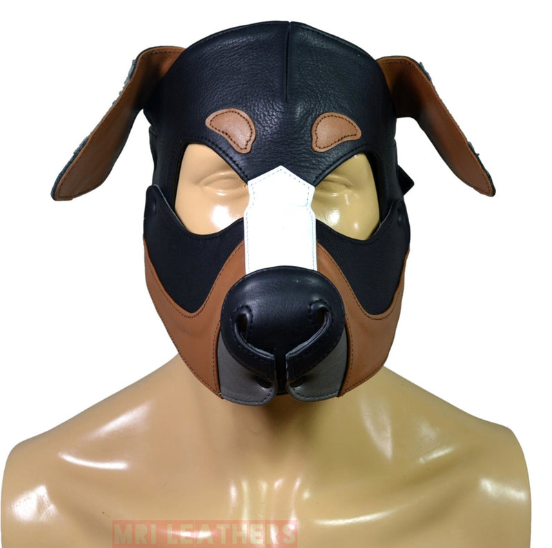 Catahoula Leopard Dog Leather Puppy Mask Hood Floppy Ears - MRI Leathers