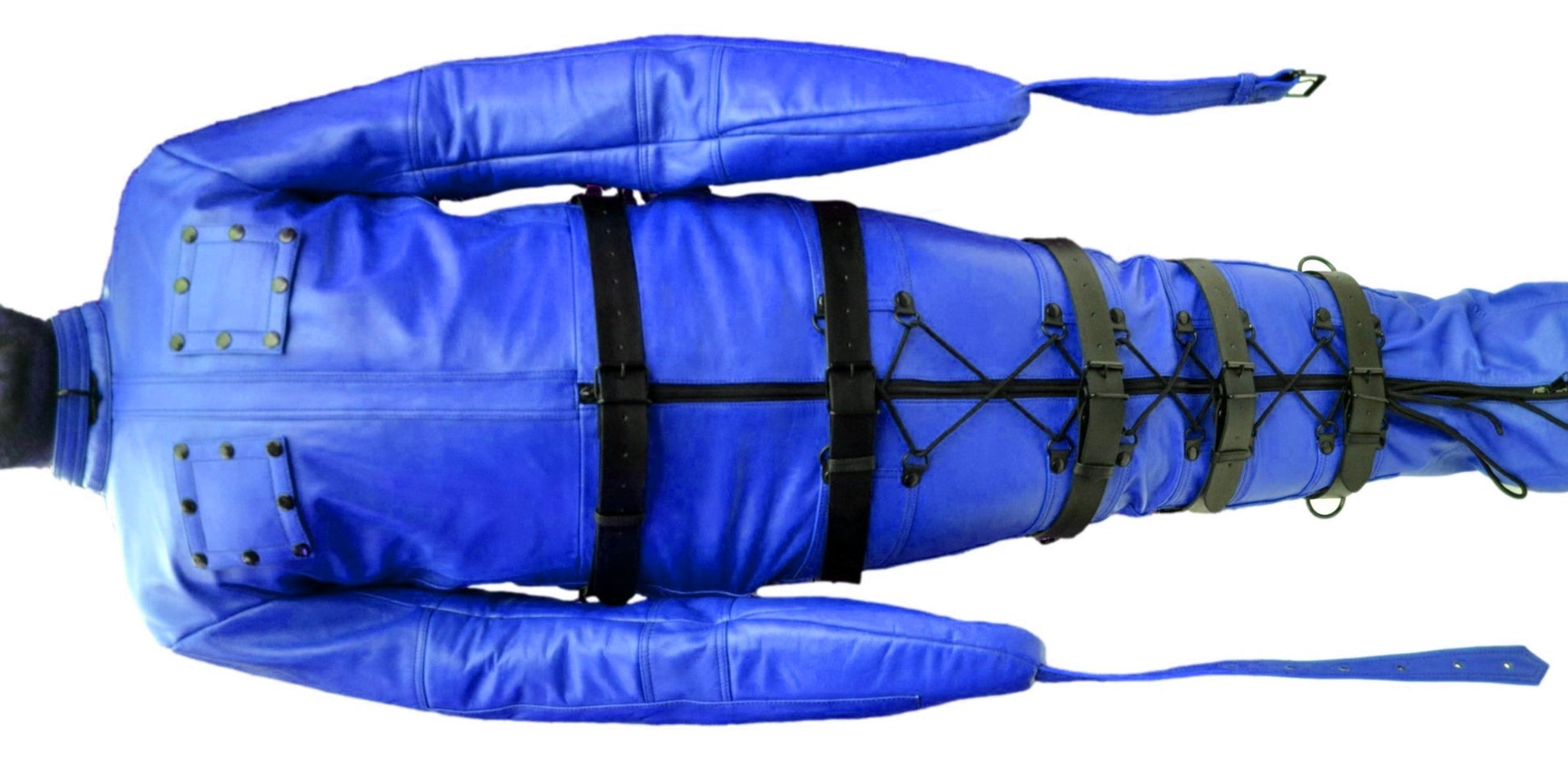 Leder-Schlafsack, Fessel, Bondage, Leder-Schlafsack, Blau – MRI Leathers