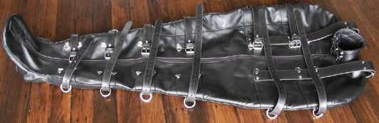 GENUINE LEATHER SLEEP SACK STRAIT JACKET LEATHER CLOTHING Listed for charity - MRI Leathers
